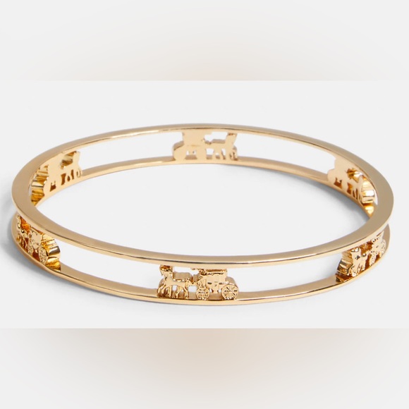 Coach Jewelry - NWT- COACH HORSE AND CARRIAGE BANGLE - GOLD COLOR